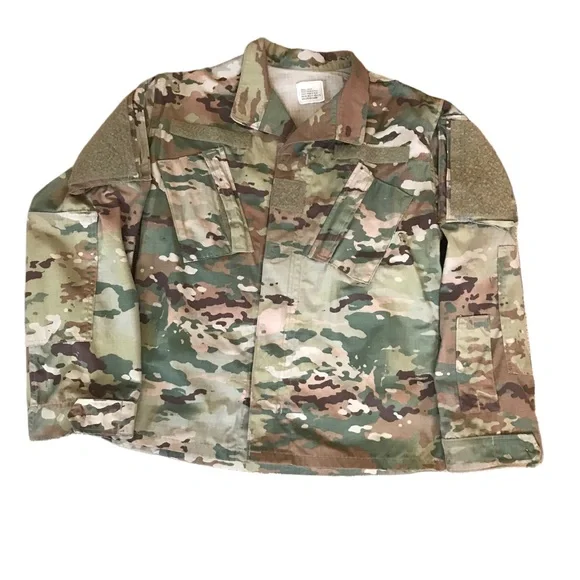 Men's VTG military jacket green camo sz sm short army insect repellant apparel - Picture 1 of 5